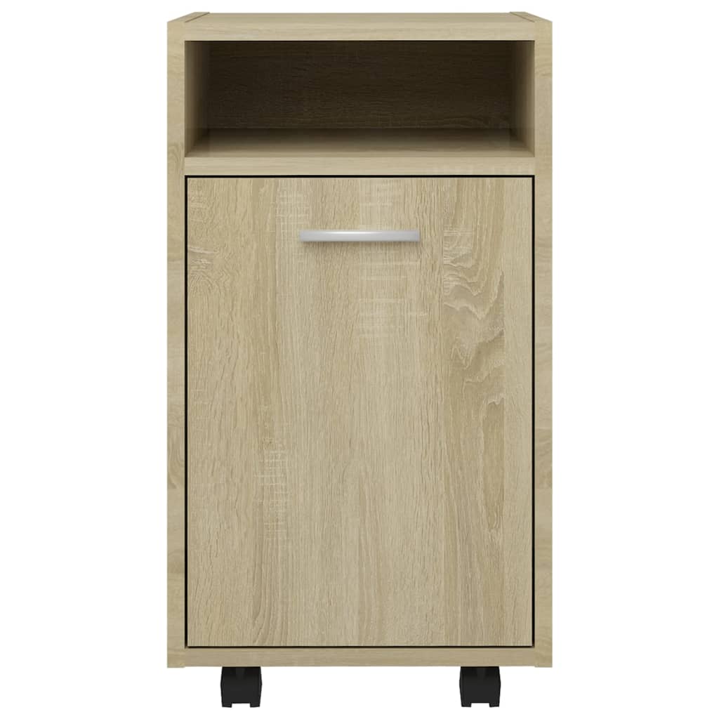 Side Cabinet | Sonoma oak | Engineered wood | Compact | Lockable wheels