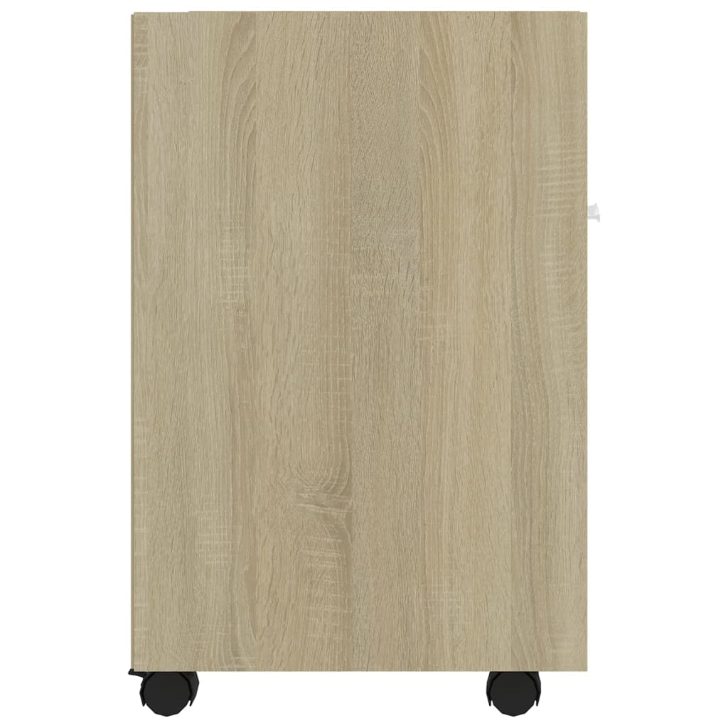 Side Cabinet | Sonoma oak | Engineered wood | Compact | Lockable wheels