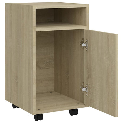 Side Cabinet | Sonoma oak | Engineered wood | Compact | Lockable wheels