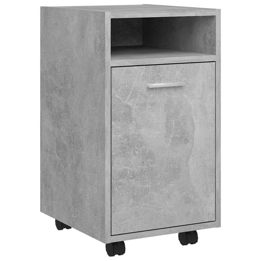 Side Cabinet | Concrete Grey | Engineered wood | Compact | Rollable