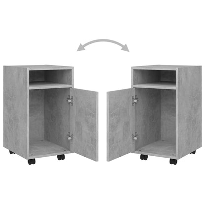 Side Cabinet with Wheels Concrete Grey 33x38x60 cm Engineered Wood