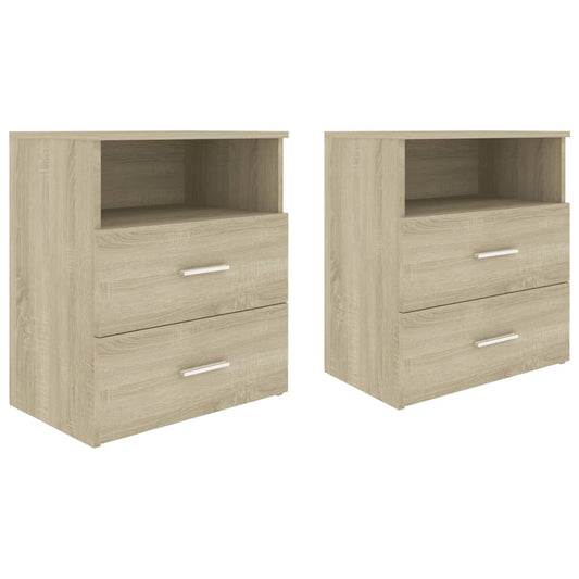 803279 vidaXL Bed Cabinets 2 pcs Sonoma Oak 50x32x60 cm