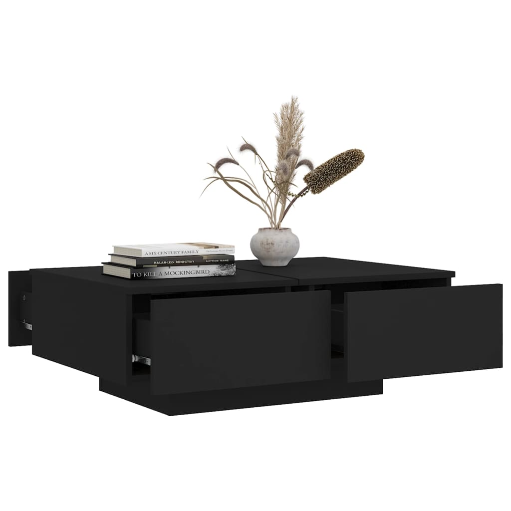 Coffee Table | Black | Engineered wood | 90 x 60 x 31 cm | Coffee Table