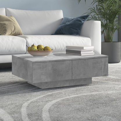 Coffee Table | Concrete Grey | Engineered Wood | 90 x 60 x 31 cm