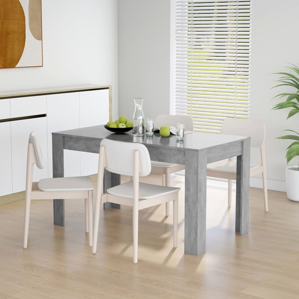 Dining Table Concrete Grey 140x74.5x76 cm Engineered Wood