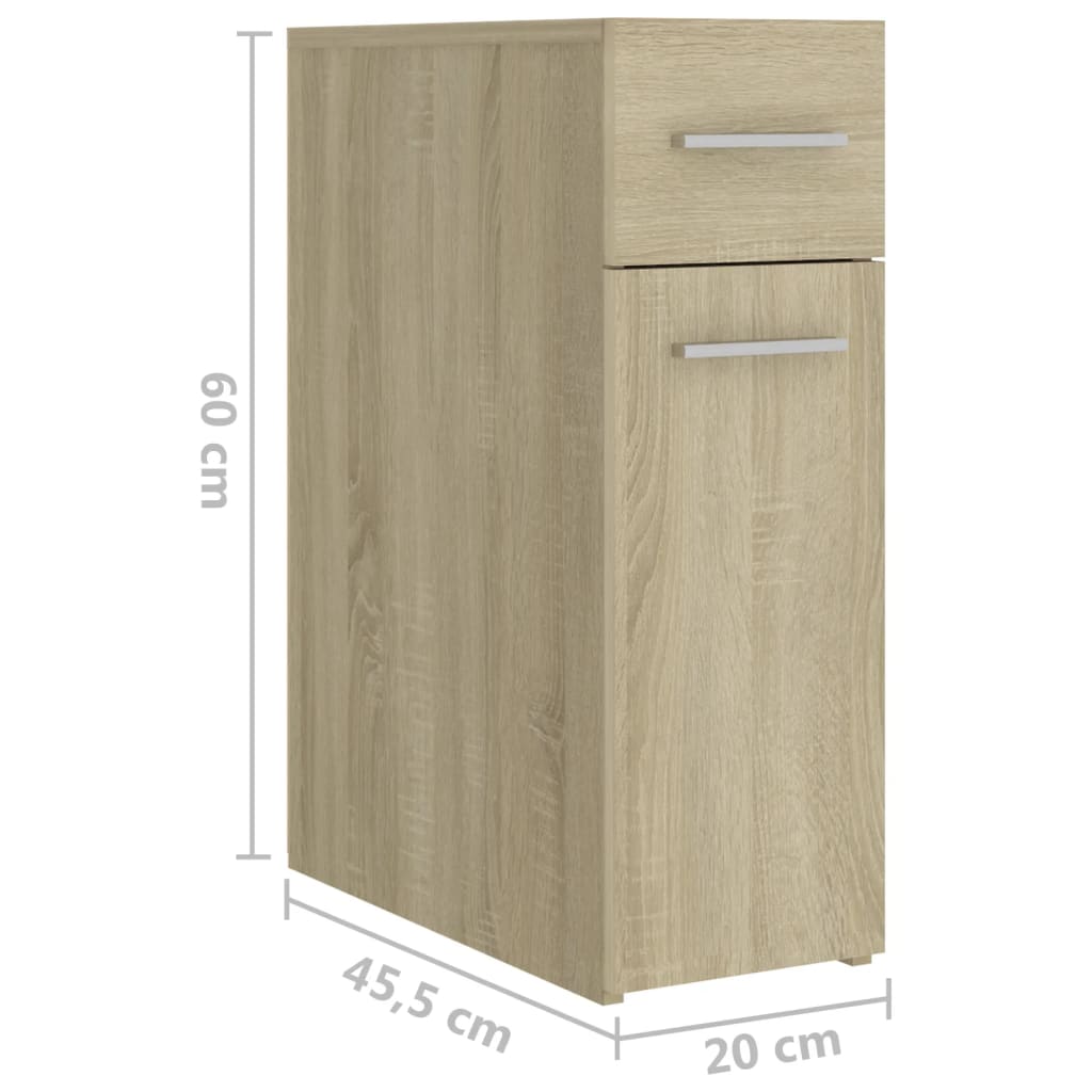 Apothecary Cabinet | Sonoma oak | Engineered wood | Compact