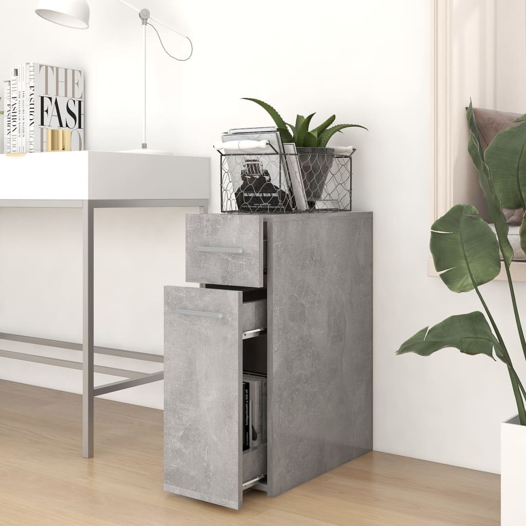 Apothecary Cabinet | Concrete grey | Engineered wood | Compact