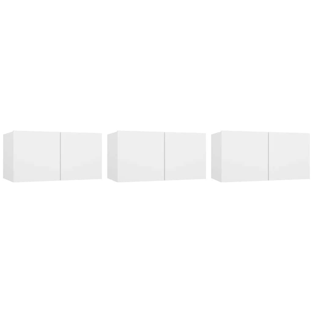 Hanging TV Cabinets 3 pcs White 60x30x30 cm