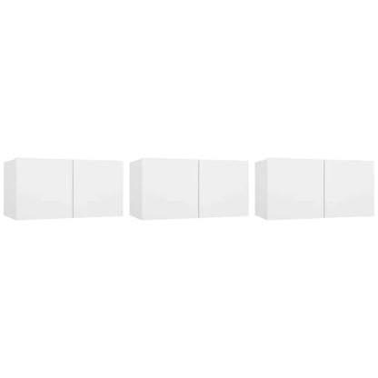 Hanging TV Cabinets 3 pcs White 60x30x30 cm
