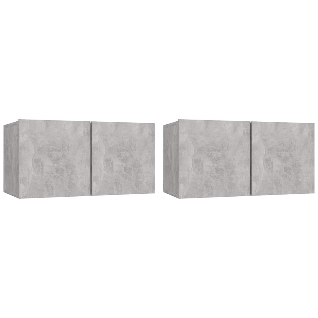 Hanging TV Cabinets 2 pcs Concrete Grey 60x30x30 cm