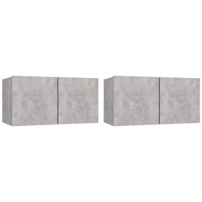 Hanging TV Cabinets 2 pcs Concrete Grey 60x30x30 cm