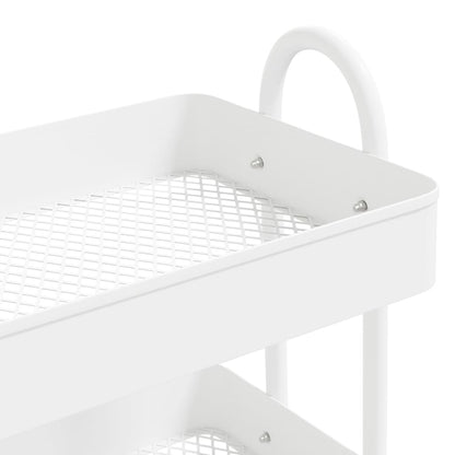 vidaXL 3-Tier Trolley White 16.9"x13.4"x31.1" Steel