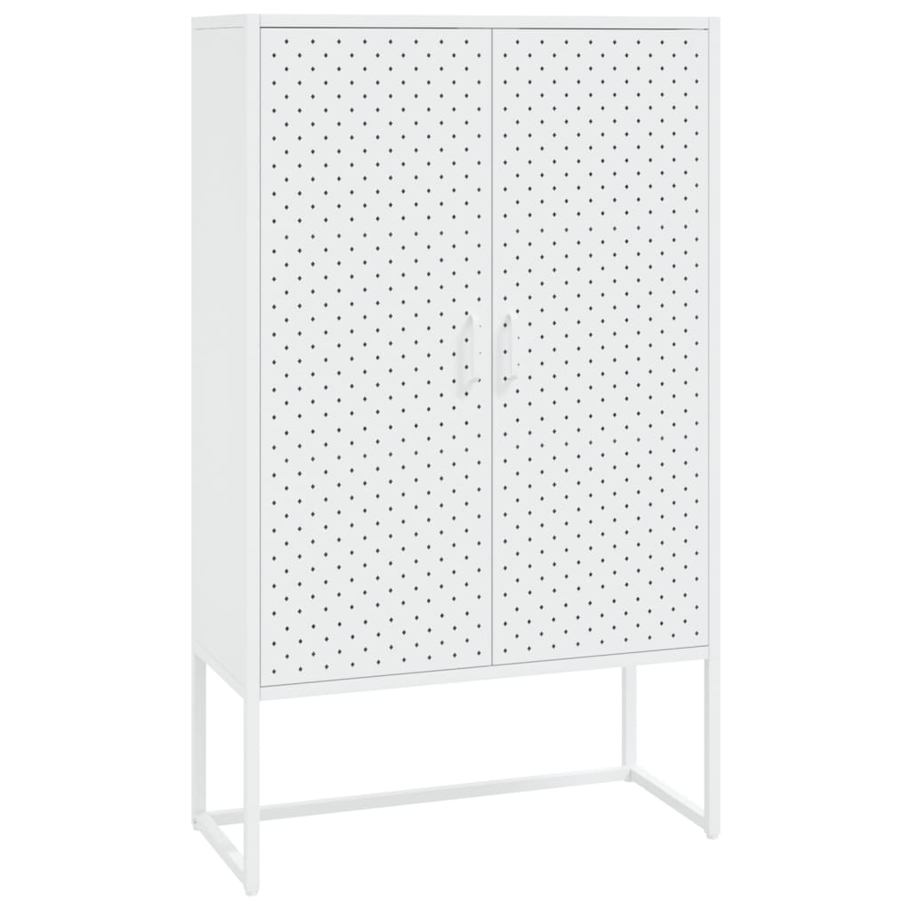Highboard White 31.5"x13.8"x53.1" Steel