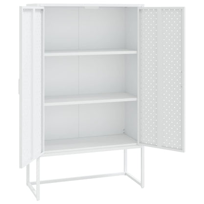 Highboard White 31.5"x13.8"x53.1" Steel