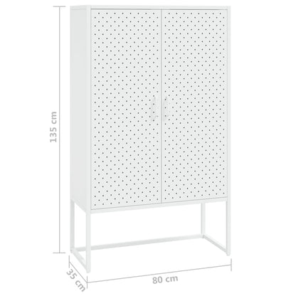 Highboard White 31.5"x13.8"x53.1" Steel