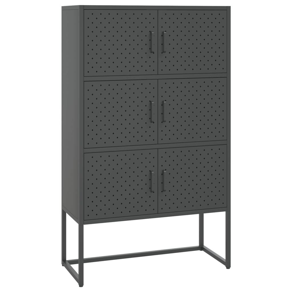 vidaXL Highboard Anthracite Steel Adjustable Feet Highboard