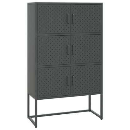 vidaXL Highboard Anthracite Steel Adjustable Feet Highboard