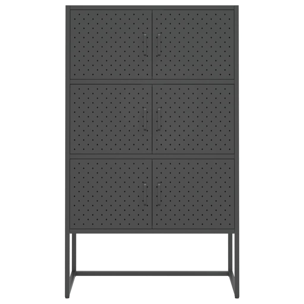 vidaXL Highboard Anthracite Steel Adjustable Feet Highboard