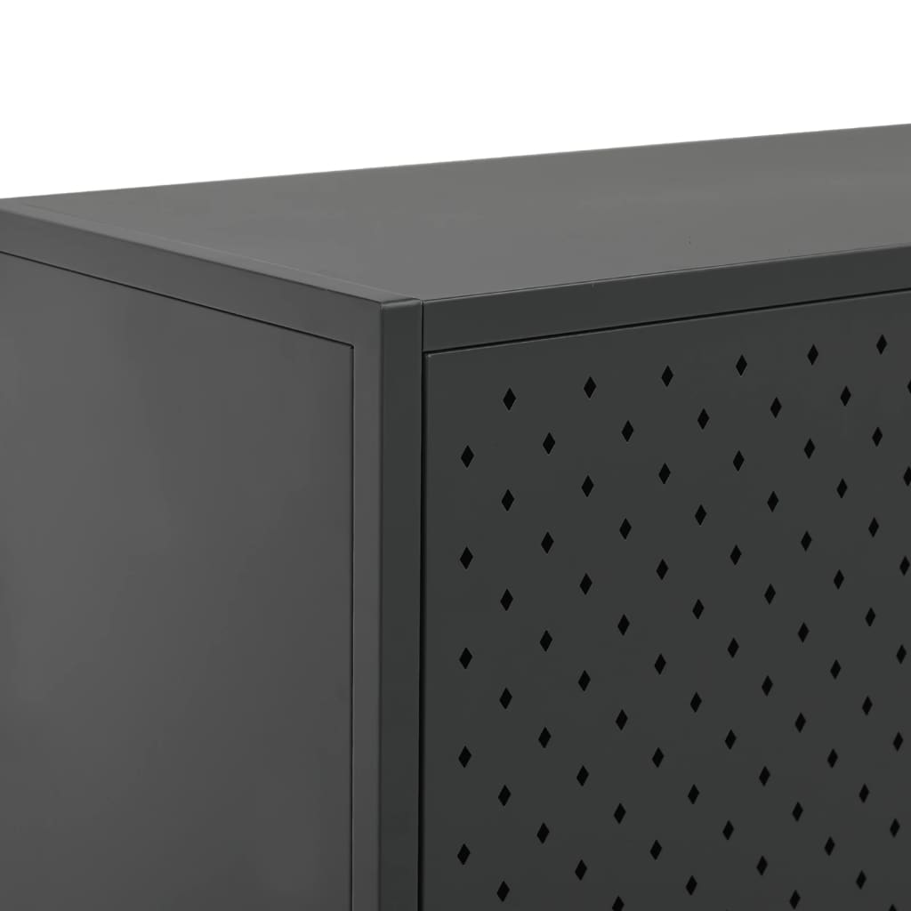 vidaXL Highboard Anthracite Steel Adjustable Feet Highboard