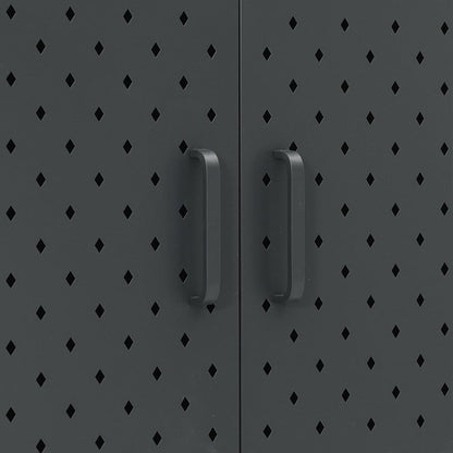 vidaXL Highboard Anthracite Steel Adjustable Feet Highboard