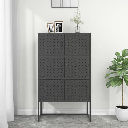 vidaXL Highboard Anthracite Steel Adjustable Feet Highboard