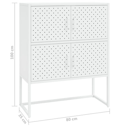 Highboard White 80x35x100 cm Steel