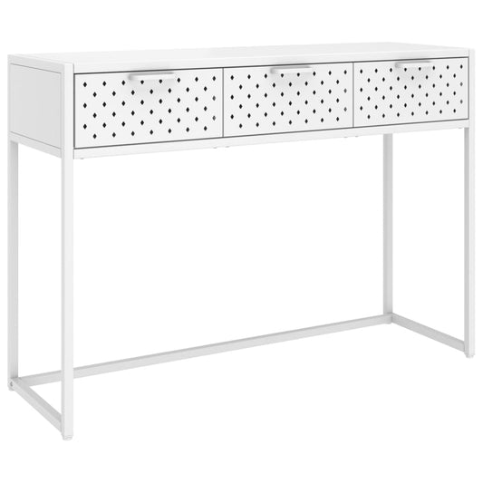 335893 vidaXL Console Table White 106x35x75 cm Steel