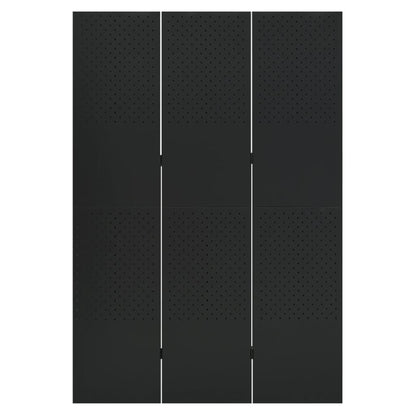 3-Panel Room Divider Black 47.2"x70.9" Steel