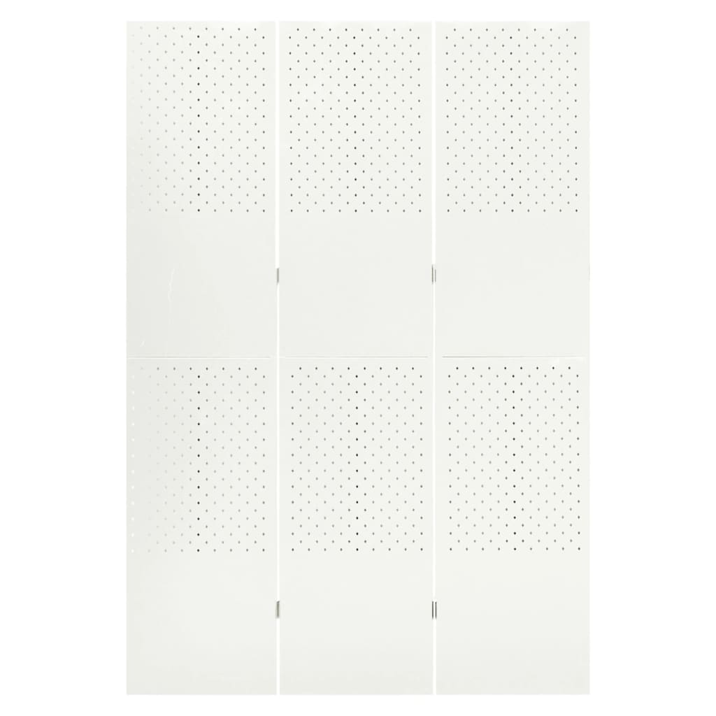 3-Panel Room Divider White 47.2"x70.9" Steel
