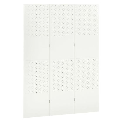 3-Panel Room Divider White 47.2"x70.9" Steel