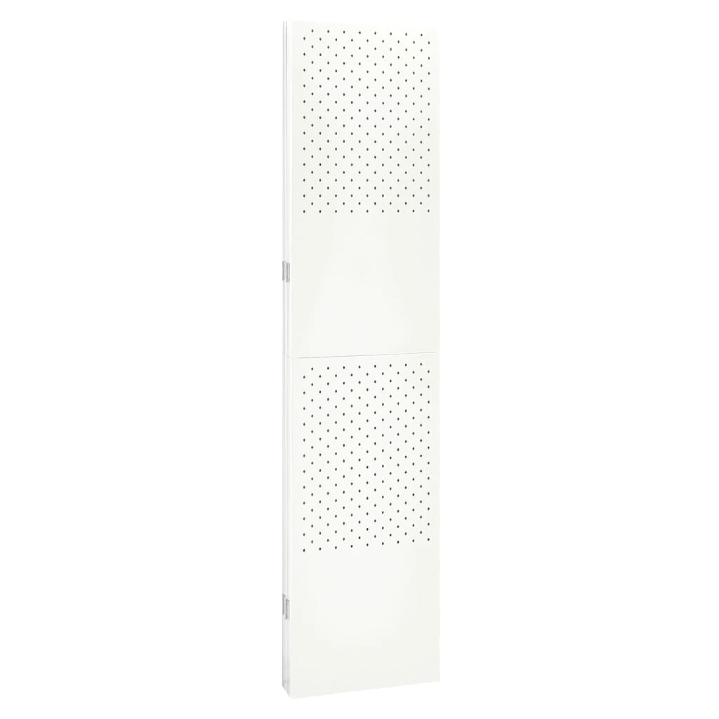 vidaXL 4-Panel Room Divider White 63"x70.9" Steel