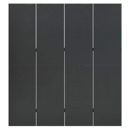4-Panel Room Divider Anthracite 63"x70.9" Steel