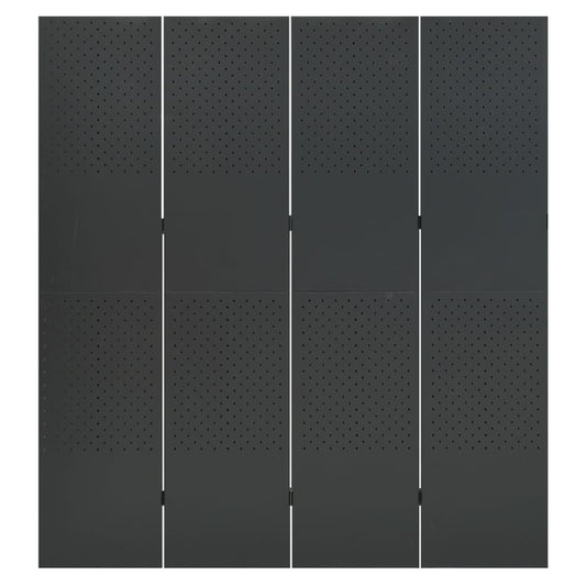 4-Panel Room Divider Anthracite 160x180 cm Steel