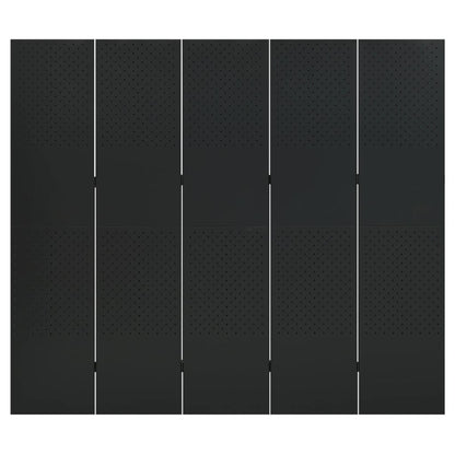 vidaXL 5-Panel Room Divider Black 78.7"x70.9" Steel