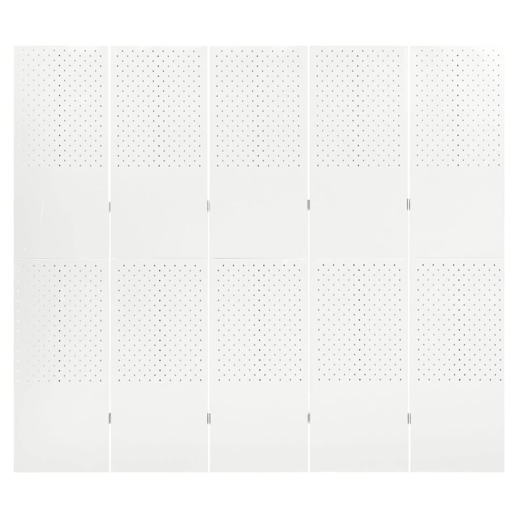 5-Panel Room Divider White 78.7"x70.9" Steel