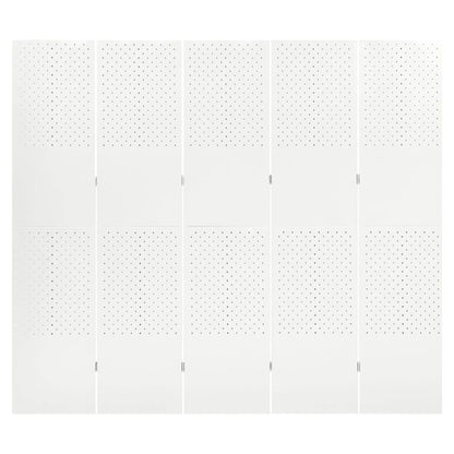 5-Panel Room Divider White 78.7"x70.9" Steel
