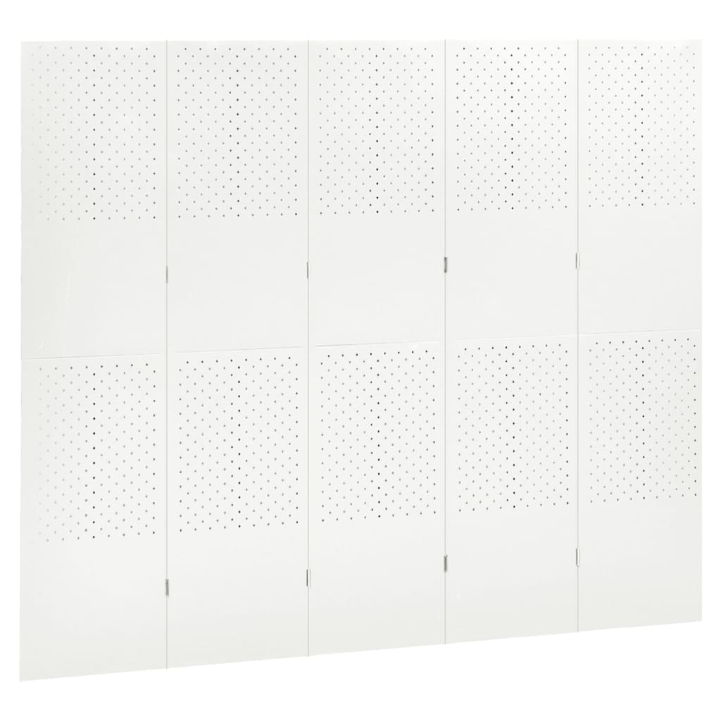 5-Panel Room Divider White 78.7"x70.9" Steel
