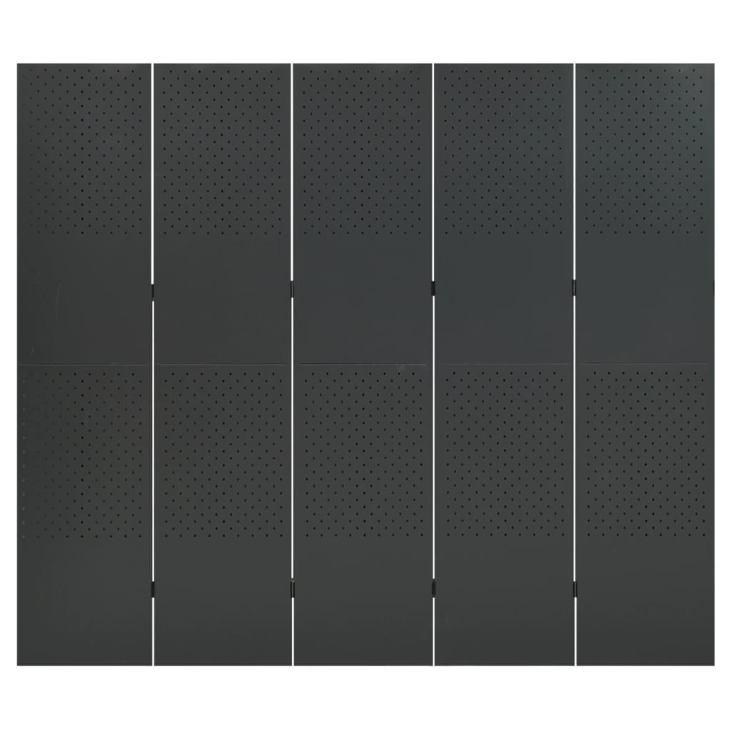 5-Panel Room Divider Anthracite 78.7"x70.9" Steel