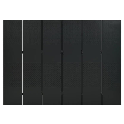 6-Panel Room Divider Black 94.5"x70.9" Steel