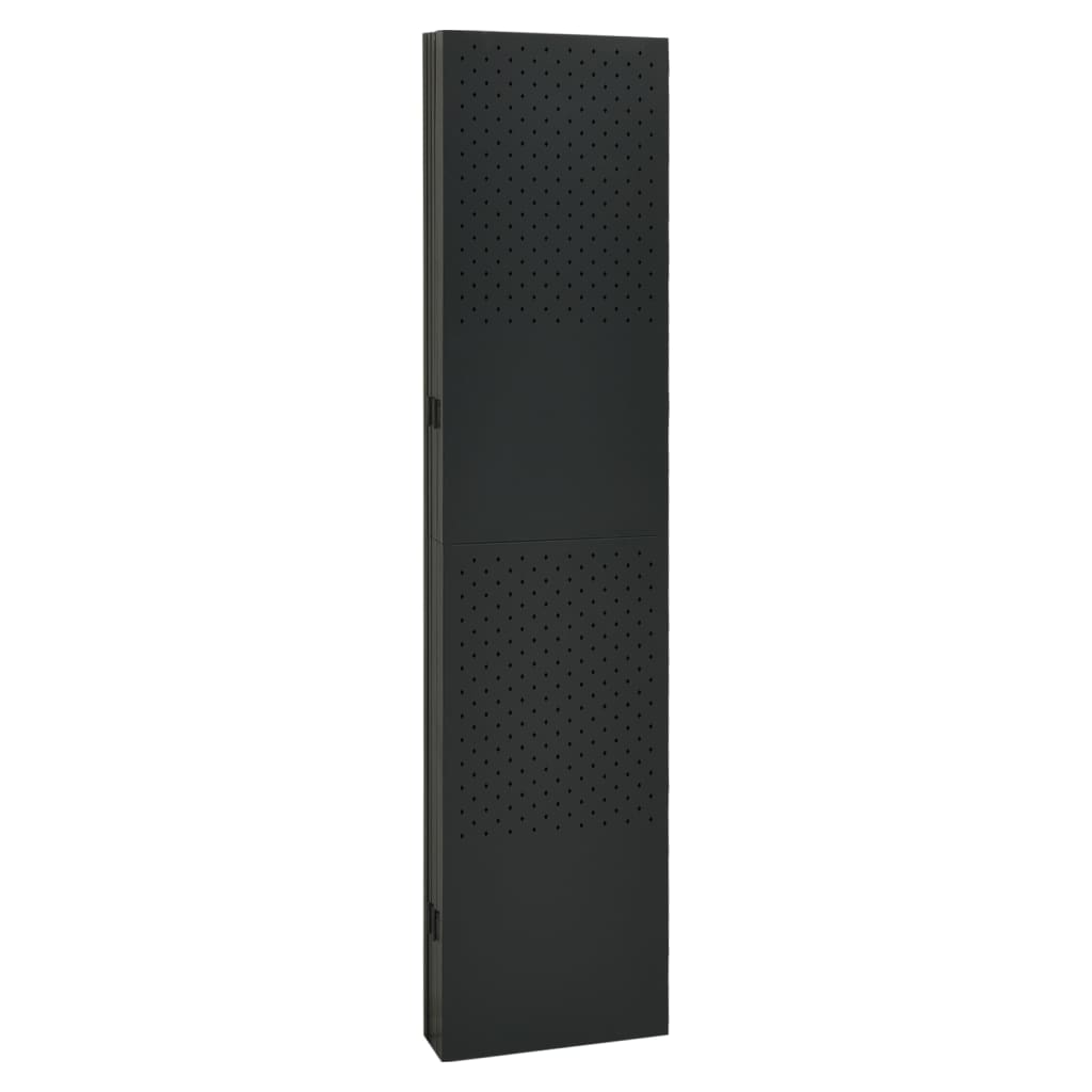6-Panel Room Divider Black 94.5"x70.9" Steel