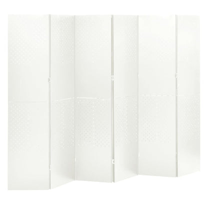 6-Panel Room Divider White 94.5"x70.9" Steel