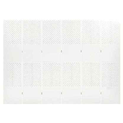 6-Panel Room Divider White 94.5"x70.9" Steel