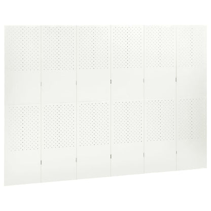 6-Panel Room Divider White 94.5"x70.9" Steel