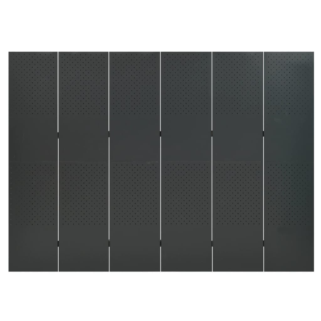 6-Panel Room Divider Anthracite 94.5"x70.9" Steel