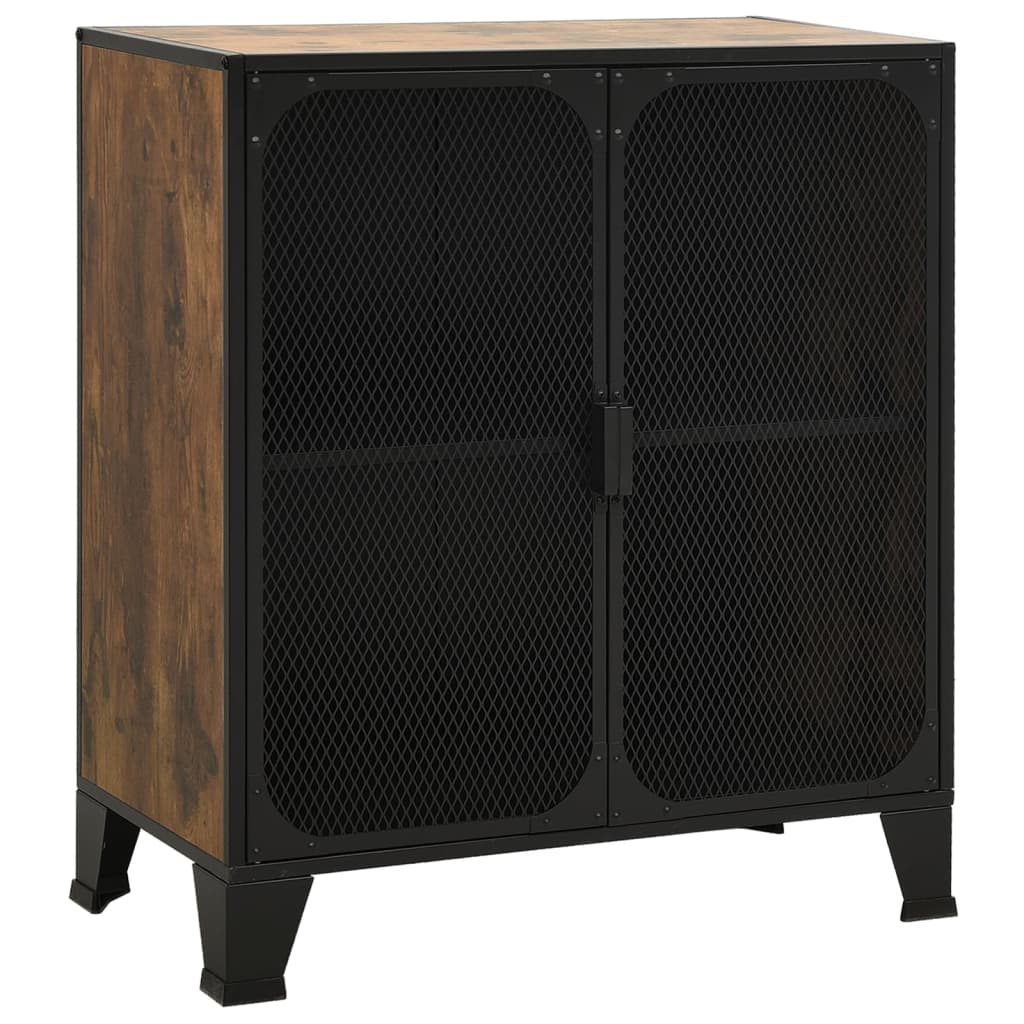 Storage Cabinet Rustic Brown 28.3"x14.2"x32.3" Metal and MDF