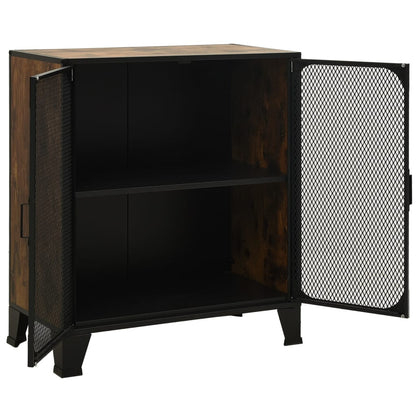 Storage Cabinet Rustic Brown 28.3"x14.2"x32.3" Metal and MDF
