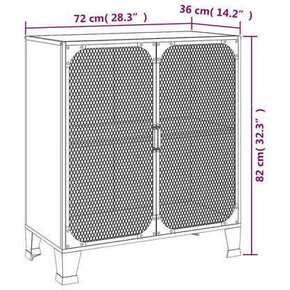 Storage Cabinet Grey 72x36x82 cm Metal and MDF