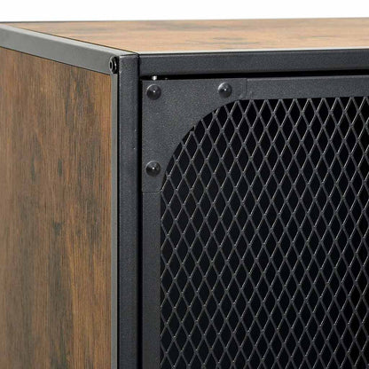 TV Cabinet Rustic Brown 105x36x47 cm Metal and MDF