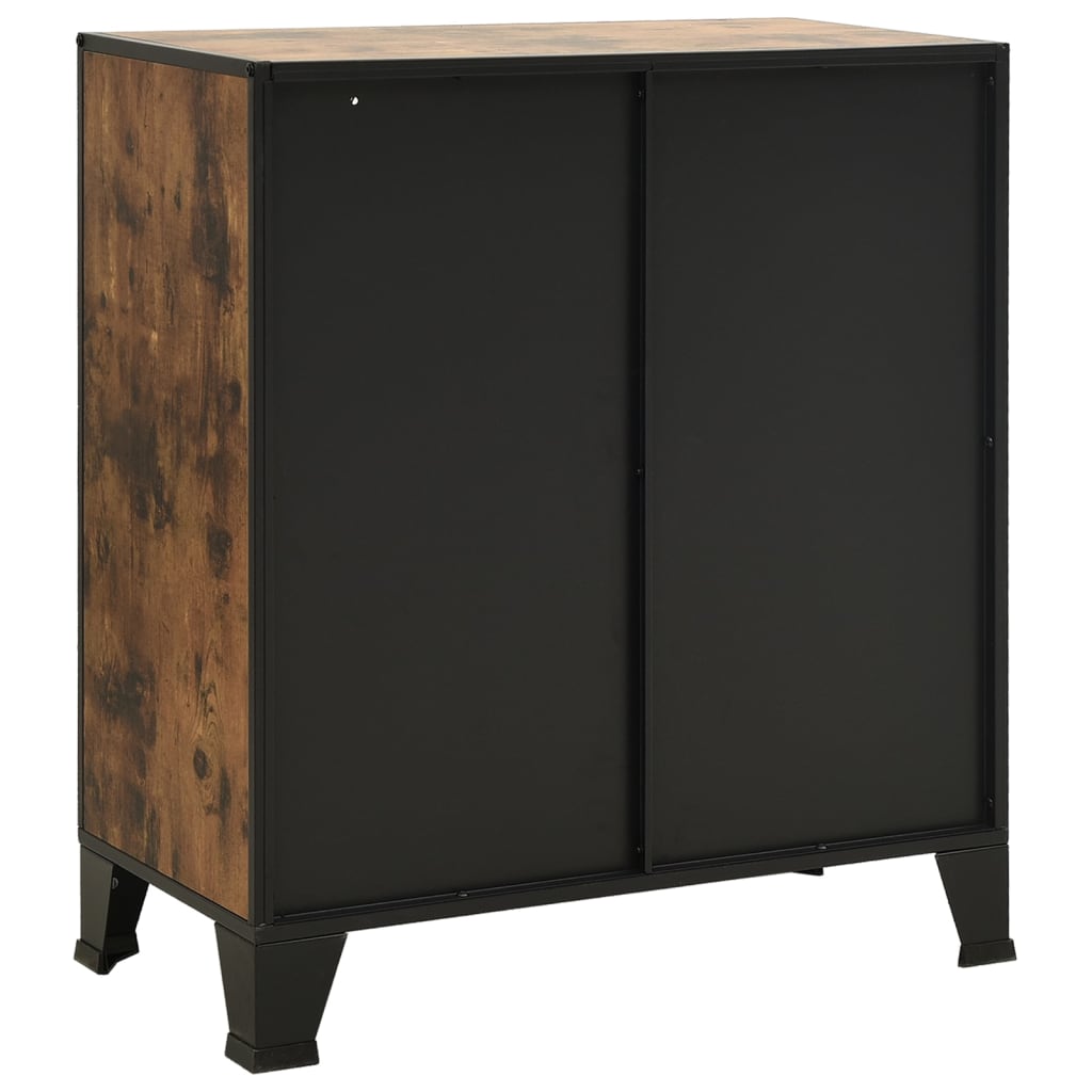 Storage Cabinet Rustic Brown 28.3"x14.2"x32.3" Metal and MDF