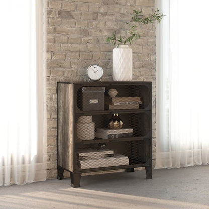 Storage Cabinet Gray 28.3"x14.2"x32.3" Metal and MDF